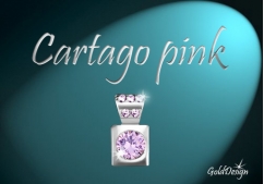 Cartago pink - přívěsek stříbřený